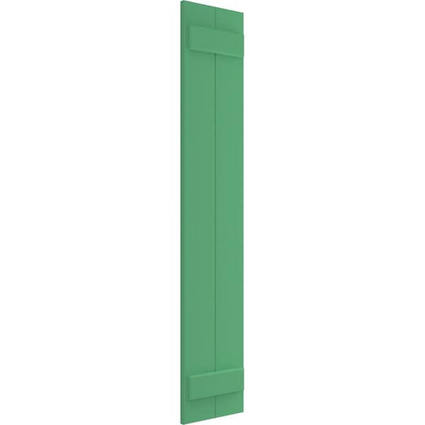 True Fit PVC, Two Board Joined Board-n-Batten Shutters, Lilly Pads, 10 3/4W X 43H